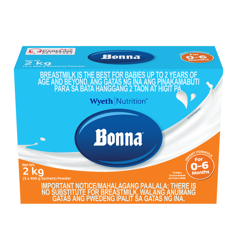 BONNA Infant Formula for 0 to 6 months 2kg (400g x 5)