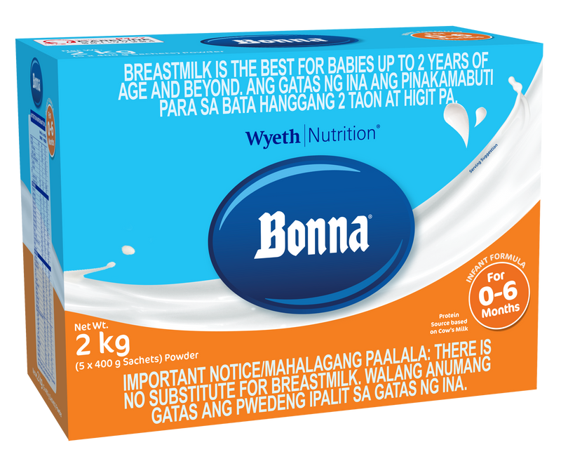 BONNA Infant Formula for 0 to 6 months 2kg (400g x 5)