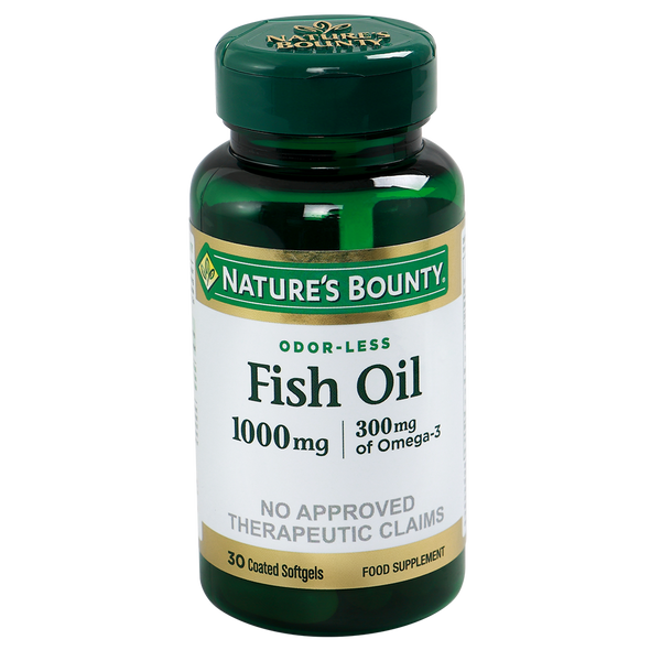 Nature's Bounty Fish Oil Food Supplement 1000mg x 30 Coated Softgels