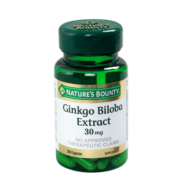 Nature's Bounty Ginkgo Biloba Food Supplement 30mg x 30 Capsules