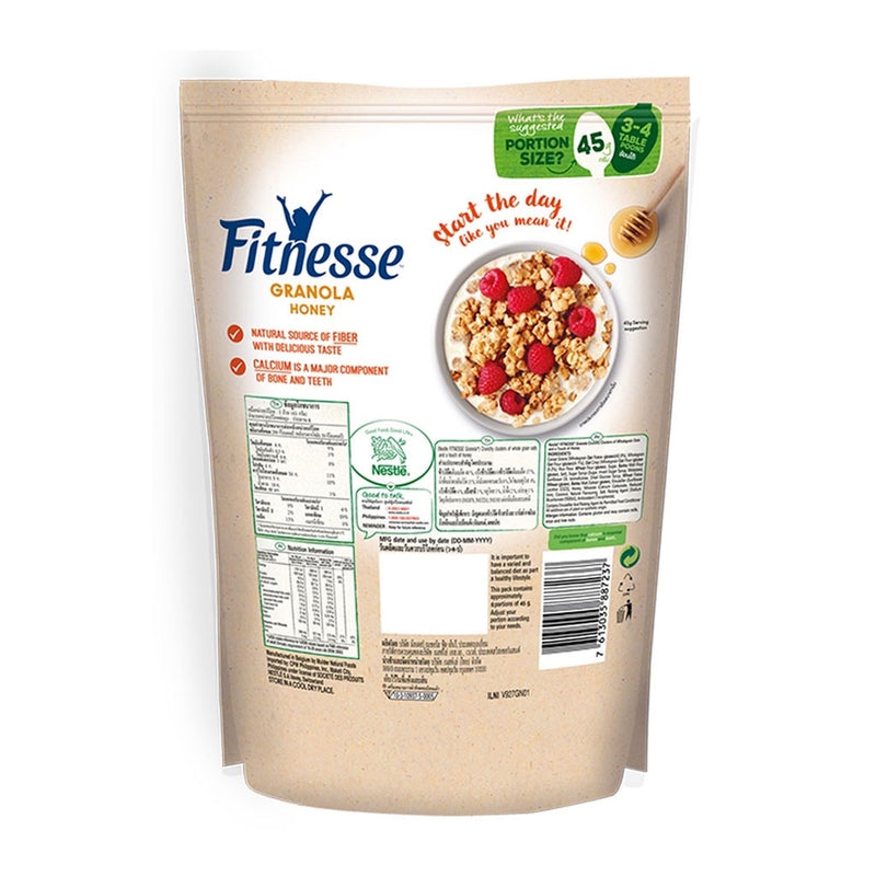 NESTLE Fitnesse Granola Honey Breakfast Cereal 300g and NESTLÉ Low-Fat Milk 1L UHT