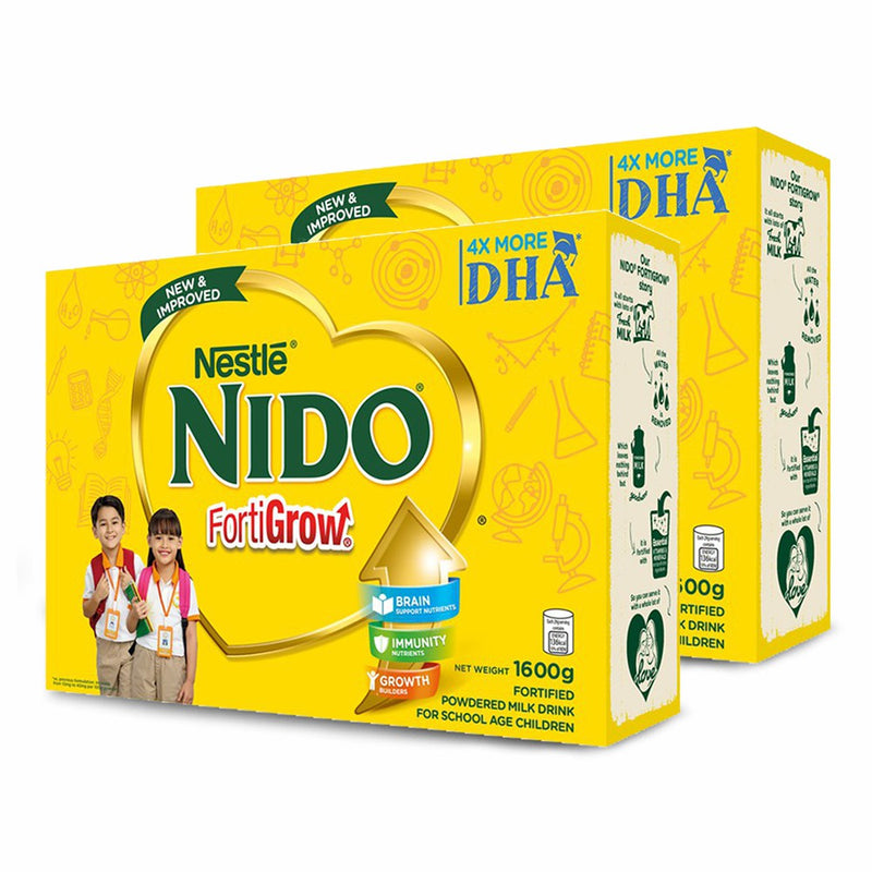 NIDO FORTIGROW Fortified Powdered Milk Drink 1.6kg - Pack of 2