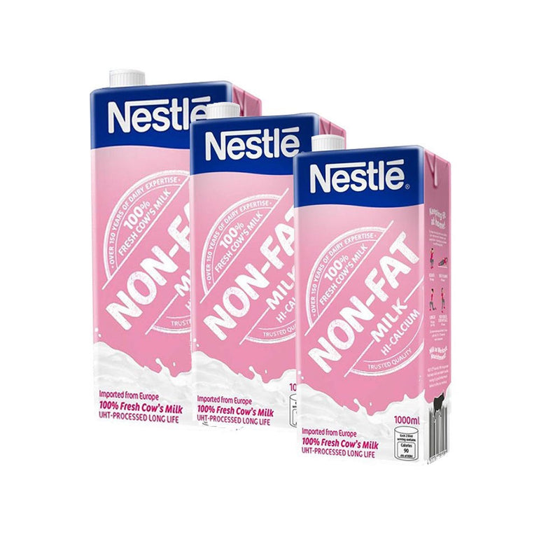 NESTLE Non Fat Milk 1L Hi-Calcium - Pack of 3