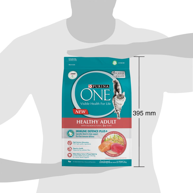 PURINA ONE Healthy Adult with Salmon and Tuna Dry Cat Food - 2.7Kg