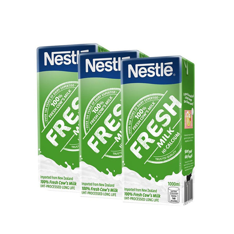 NESTLE Fresh Milk 1L Hi-Calcium - Pack of 3