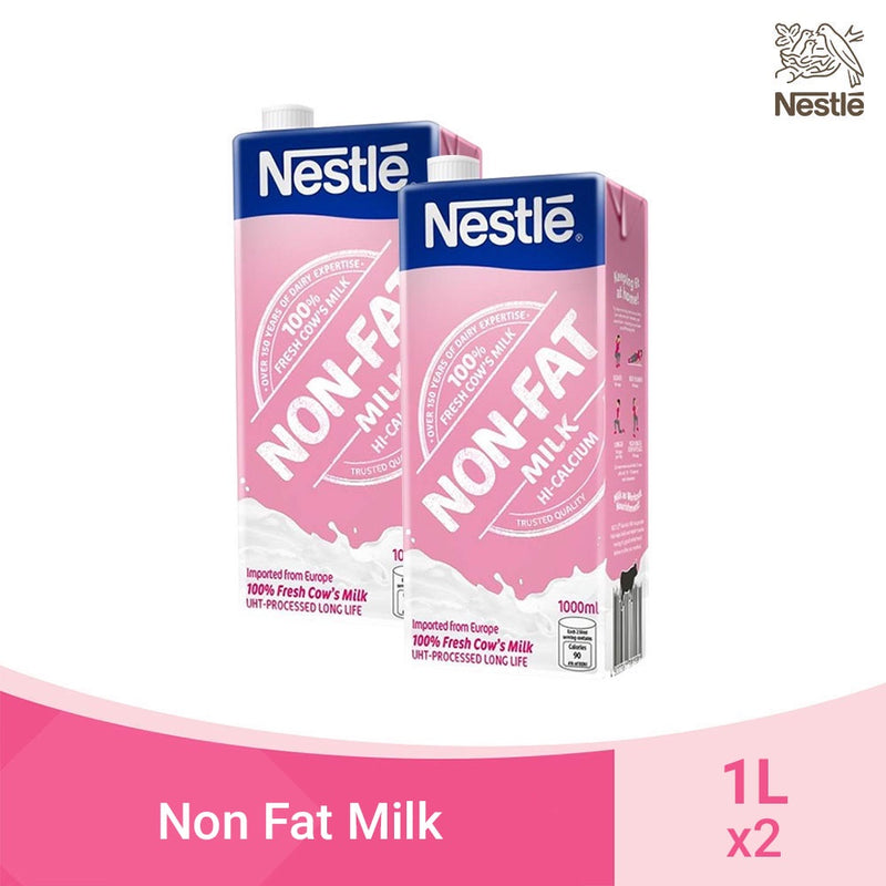 NESTLÉ Non Fat Milk 1L Hi-Calcium - Pack of 2
