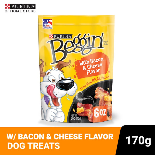 BEGGIN' Strips Bacon Cheese Adult Dog Treats - 170g