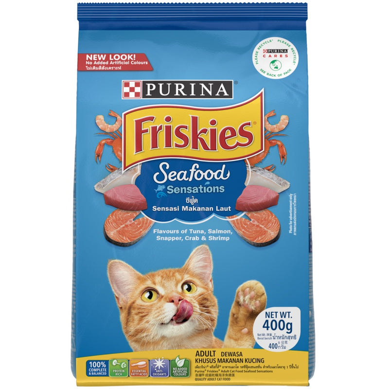 PURINA FRISKIES Seafood Sensations | Best Dry Cat Food for Adult Cats - 400g