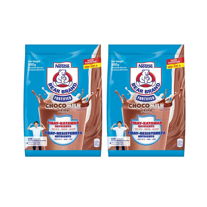 BEAR BRAND Fortified Choco Powdered Milk Drink 300g - Pack of 2