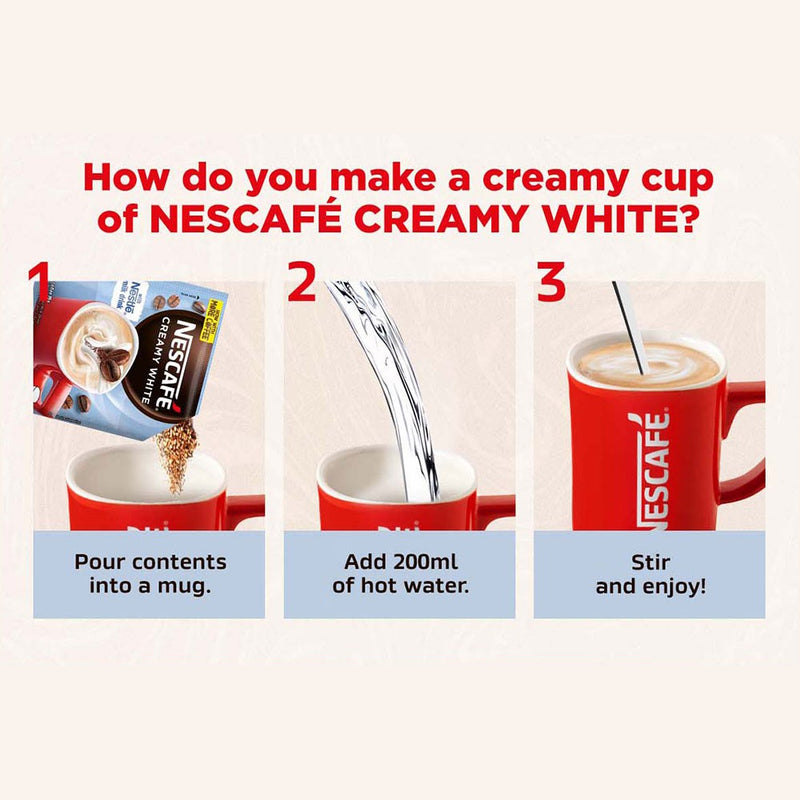 NESCAFE Creamy White 3-in-1 Coffee Twin Pack 51g - Pack of 20