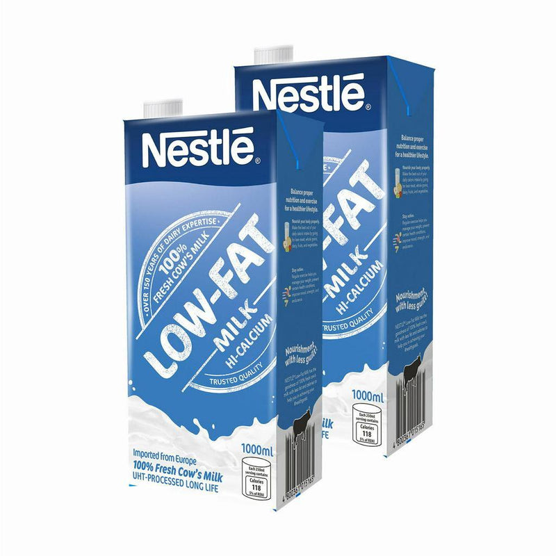 Nestle Low Fat Milk Hi-Calcium 1L - Pack of 2