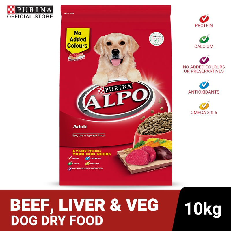 ALPO Beef Liver Vegetable Adult Dry Dog Food 10Kg