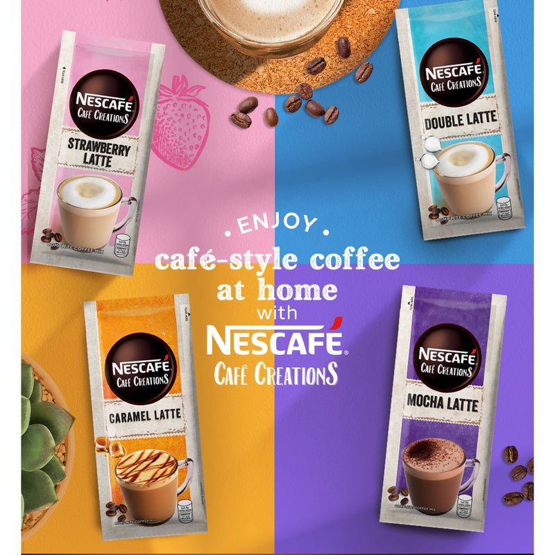 NESCAFÉ Cafe Creations Mocha, Caramel, Double Latte Coffee 33g - Pack of 30 + KITKAT Chocolate 17gx6