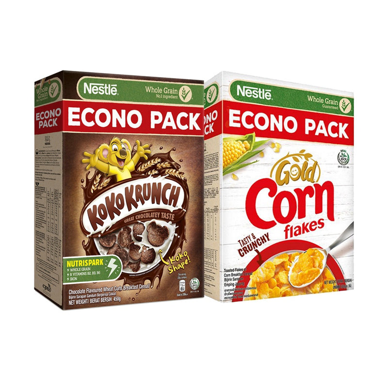 KOKO KRUNCH Breakfast Cereal 450g + GOLD CORN FLAKES Breakfast Cereal 500g