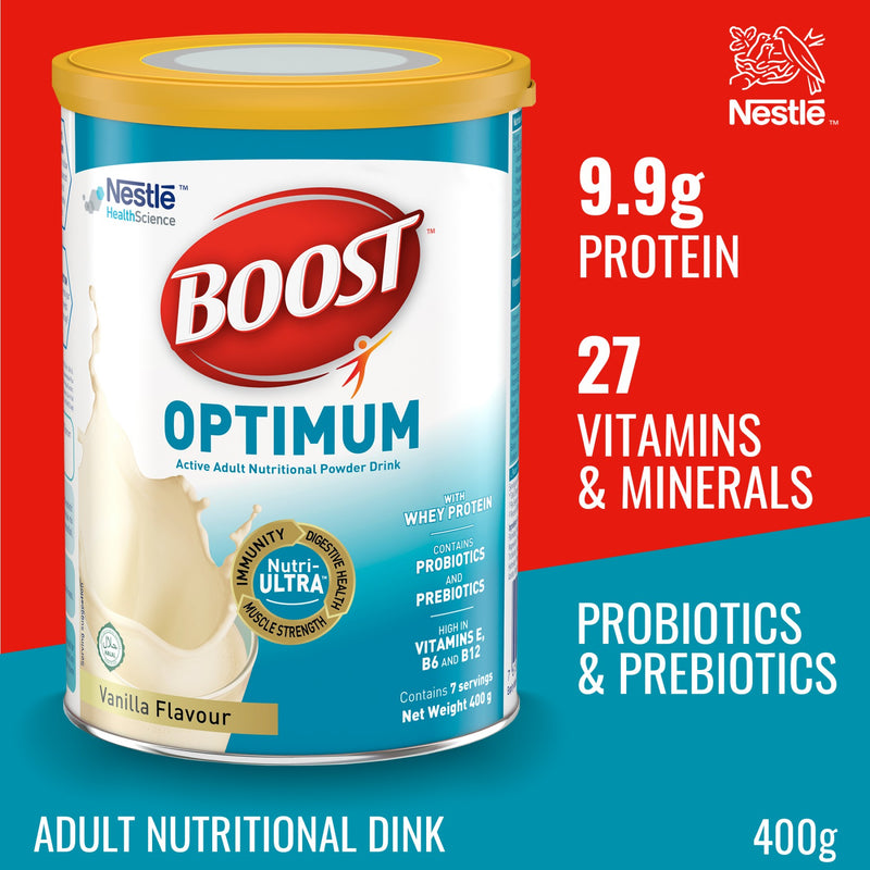 Nestlé Boost Optimum Vanilla Adult Milk Powder 400g
